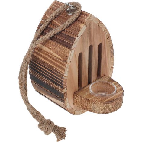 Maison à papillons suspendue en bois avec mangeoire pour jardin (1/5)