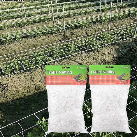 Paquet de 2 filet de treillis pour plantes de jardin, filet de culture hydroponique grimpant pour plantes grimpantes et Fruits, 1.35x2.7m (1/5)