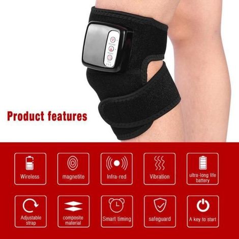 Masseur De Genou - 12 W - Chaleur Et Vibrations - Pour Soulagement Des Douleurs Articulaires - 1 Pièce (1/4)
