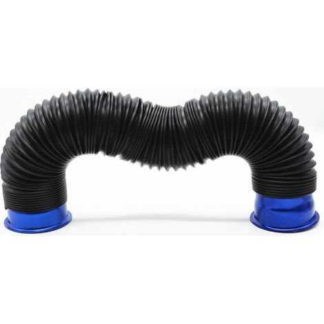Tubo flessibile di aspirazione dell'aria fredda turbo regolabile da 3 pollici per auto (nero/blu) (1/5)