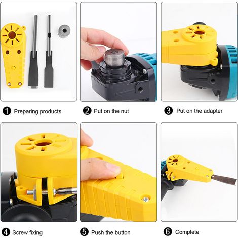Meuleuse d'angle convertible en burin électrique, outil de menuiserie et de décoration, outil électrique pour rainureuse, pelle électrique, couteau pour M10 (1/5)