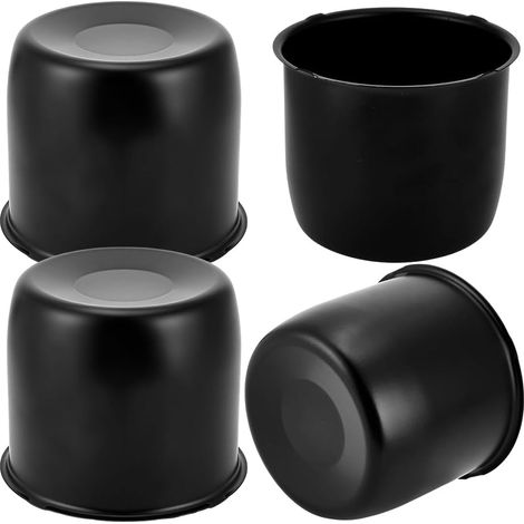 Lot de 4 cache-moyeux chromés très résistants de 10,8 cm pour remorque, camion, véhicule utilitaire, 10,8 cm, noir (1/5)