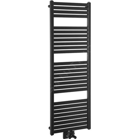 Aqualine - Sèche-serviettes Tondi 450x1330 cm, connexion centrale, noir mat DT476T (1/5)