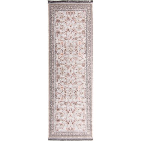 Tapis persan Dorsa  - 200x100cm, Rectangular - 100% Acrylique - Tissé - Argent