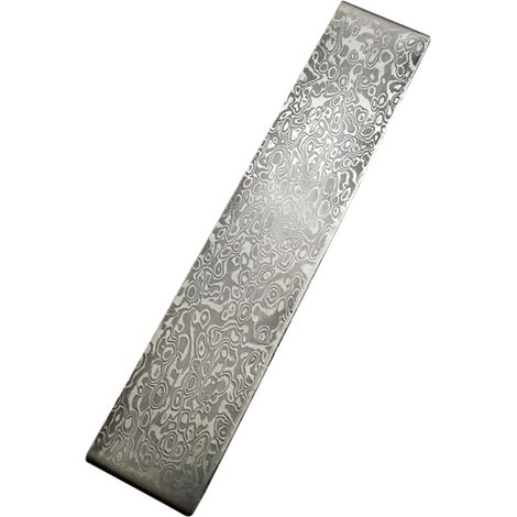 Acier de Damas lingot, acier à motifs, matériau de forgeage embryonnaire, trempé et lissé pour la fabrication de fraises et autres matériaux polyvalents. (1/4)