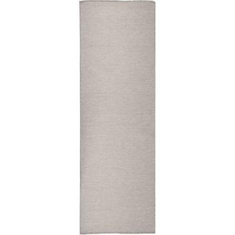 FIMEI Tapis à tissage plat d'extérieur 80x250 cm Taupe (1/5)