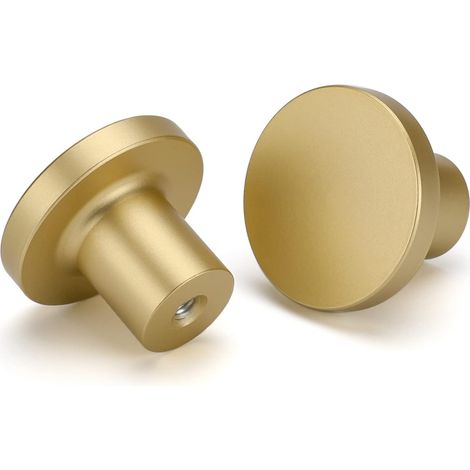 Lot de 10 Bouton de meuble Doré Alliage d'aluminium Diamètre 30mm Pour placard Cuisine Salle de bain