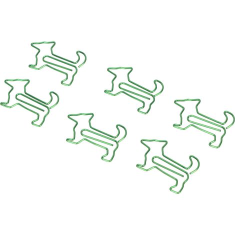 Lot de 100 trombones mignons en métal électroplaqué, en forme d'animaux, petits, avec boîte de rangement pour la maison et le bureau (vert). (1/5)