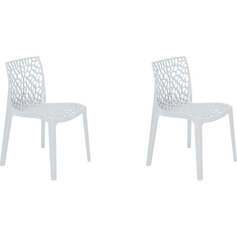 GLOUPIE Set 2 Sedie Tampa In Polipropilene Bianco, Impilabile, L 51 x P 52,5 x H 81 Cm, 100% Made In Italy (1/5)