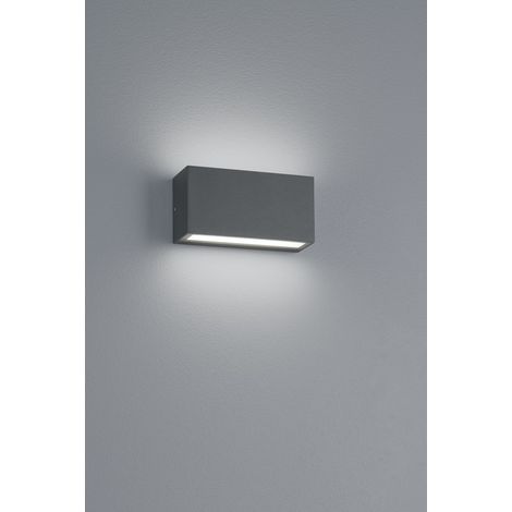 Applique Rettangolare Trent Led IP65 Antracite Doppia Emissione Trio Lighting (1/2)