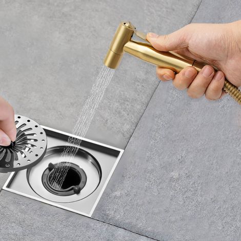 Gold Bidet Sprüher WC Handbrause Schlauch Sprühpistole Bad Armatur 304 Edelstahl (1/5)