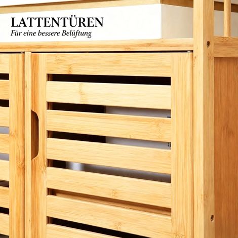 Meubles de rangement modernes avec portes persiennes, commode spacieuse, meubles de rangement polyvalents (1/4)