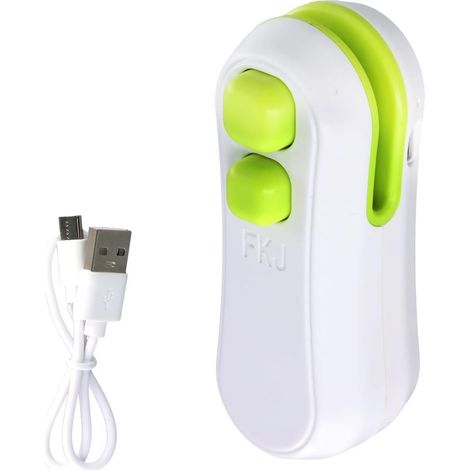 Mini snack bag sealer, 2-in-1 mini thermal sealer, rechargeable plastic bag sealer with magnetic base for plastic bags, snacks, chip bags, white (1/5)