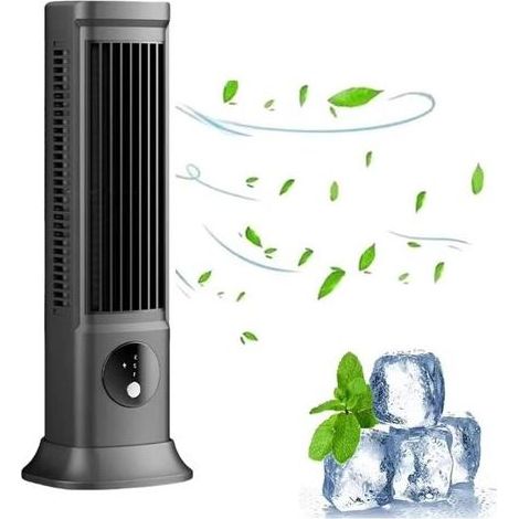 Climatiseur portable avec 3 vitesses, ventilateur de bureau rechargeable, compact, batterie longue durée, refroidissement efficace (gris) (1/5)
