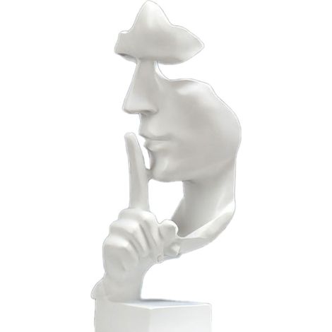Figurine Thinker Statue Blanche en Résine Synthétique Compacte, Forme Vive, Décorative Silencieuse pour Maison, Philosophie Classique (1/5)