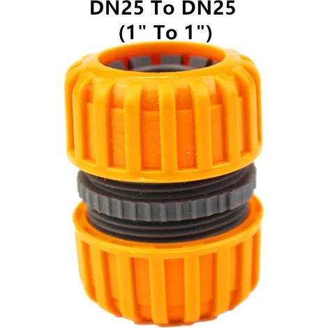 Raccord de tuyau d'arrosage (DN25 à DN25) 1/2' 3/4' 1' pouce, raccord d'arrêt d'eau, raccord de réparation pour tuyau de 12 mm, 19 mm et 25 mm, pour irrigation (1/5)