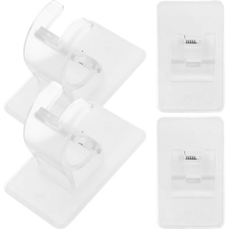 Supports Adhésifs 4 Pièces Faciles à Installer et Résistants en Plastique Blanc pour Tringles à Rideaux pour Chambre Cuisine (1/5)