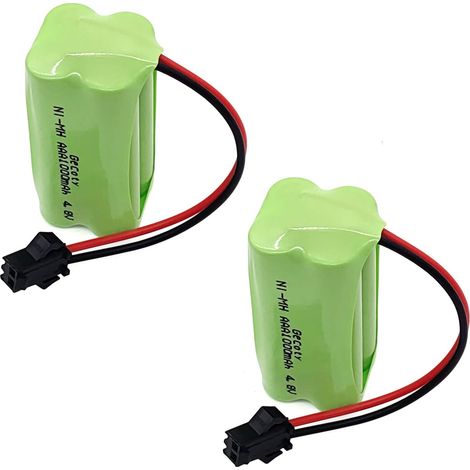 2 pièces de Batterie 4.8V AAA, Battery Ni-MH Rechargeable 1000mAh avec connecteur SM 2P, pour RC de Voiture de Cascade RC (1/5)