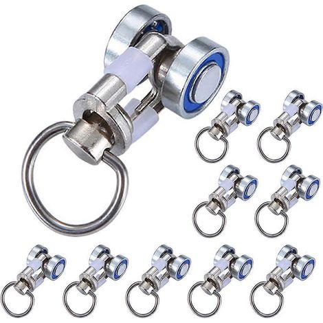 Lot de 10 poulies métalliques pour rails de rideaux - Accessoires de remplacement-4.10X1.80X1.30CM
