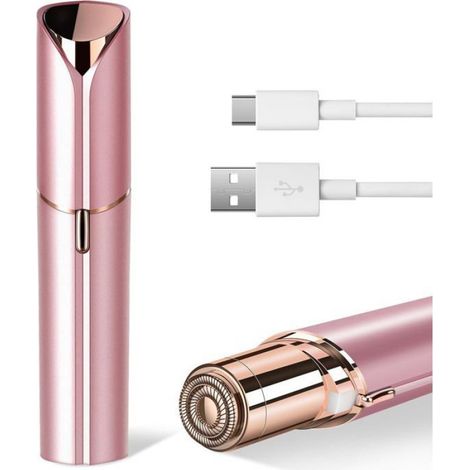 Épilateur Facial - Acier Inoxydable - Étanche IPX6 - Rechargeable USB - Pour Sourcils Et Visage - 1 Pièce (1/5)