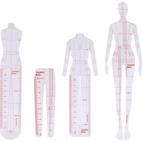 Ensemble de règles de modèle de dessin de vêtements, règles de dessin de Figure humaine pour la mesure, Kit idéal pour inspirer un Design Unique Type 2 (1/5)