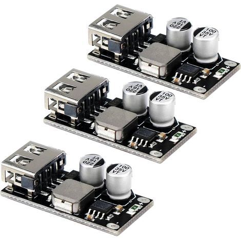 3pcs DC-DC Buck Converter,Module Abaisseur Convertisseur Buck USB,4.5-32V 12V 24V à 5V QC 3.0 Module de Charge Régulateur de Tension d'alimentation Carte de Transformateur de Tens (1/5)