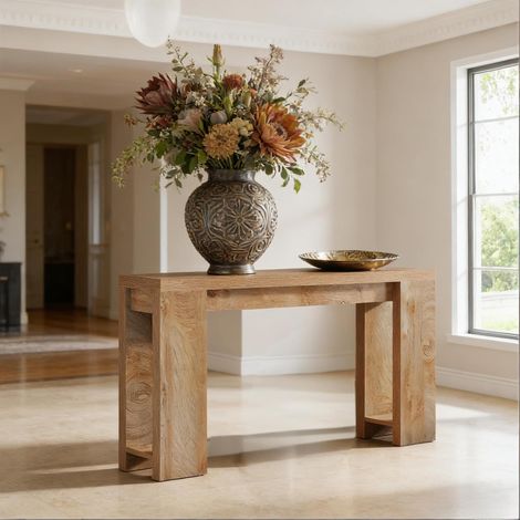 Consolle da ingresso rustica 160 x 30 x 85 cm marrone HAVRYA (1/5)