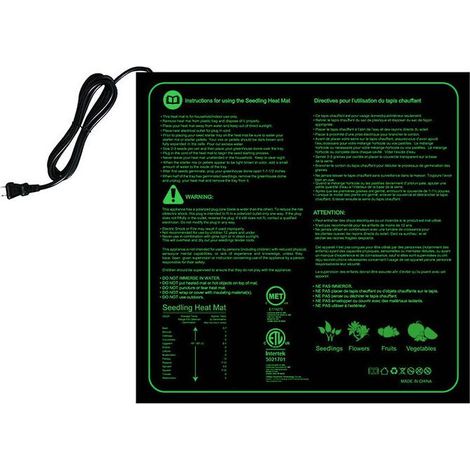 Coussin chauffant pour semis 50x50CM Le coussin chauffant pour semis imperméable et durable convient à la culture hydroponique intérieure et à la germination des semis en hiver (1/5)