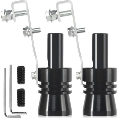 2 Pcs D'échappement Sifflet, Turbo Simulateu Sifflet de Tuyau D'échappement, Universel Sifflet de simulateur de Son Turbo pour Diamètre 56-85MM pour les Voitures et les Motos (1/5)