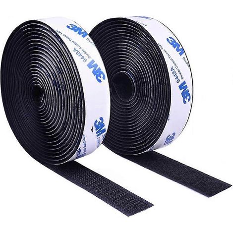 Rouleaux de bande auto-agrippante autocollante, lot de 2, 20 mm x 3 m, bandes velcro adhésives pour fixation maison (1/4)