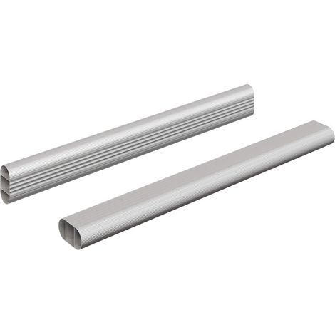 Tige de placard 2 pcs Argenté 764 x 15 x 29 mm