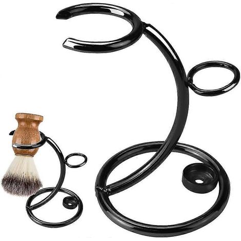 Support de brosse à barbe et de rasage 2 en 1 en acier inoxydable, pour le soin du visage. (1/5)