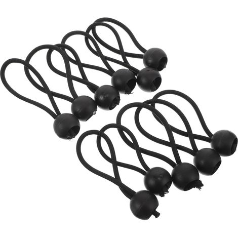 Lote de 20 cordones elásticos de 4 mm de diámetro y 10 cm de longitud, para asegurar tiendas de campaña y lonas.