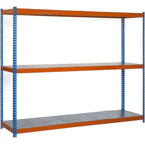 Simonrack Metallregal blau/orange/galvanisiert 3 Regale