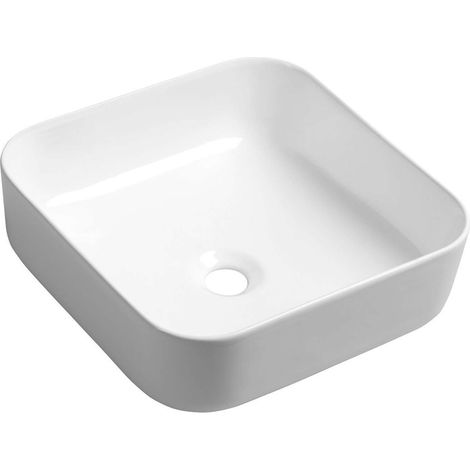 Sapho Lavabi - Lavabo Prata 40x40 cm, senza foro per miscelatore, senza troppopieno, bianco AR423