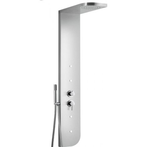 Colonna doccia 005 acciaio spazzolato 4 funzioni 4 bocchette idro getto cascata h150 (1/3)
