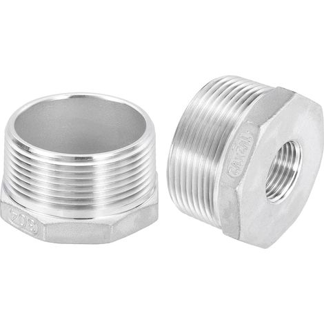 1Pcs 1-1/2" Mâle NPT à 1/2" Femelle NPT 304 Acier Inoxydable Réducteur Hexagonal Bushing, Adaptateur de Tuyau Coulé Réducteur pour systèmes industriels, pétrole/gaz, eau, CVC (1/5)