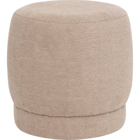 Atmosphera – Pouf bouclette taupe 39x40cm – Revêtement en tissu polyester – Assise d'appoint pour intérieur – Collection Amea (1/4)