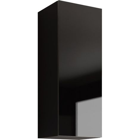 Armario de pared Vilrin VI, Negro + Negro brillante, 90x35cm, Número de puertas: 132cm, Aglomerado laminado, MDF