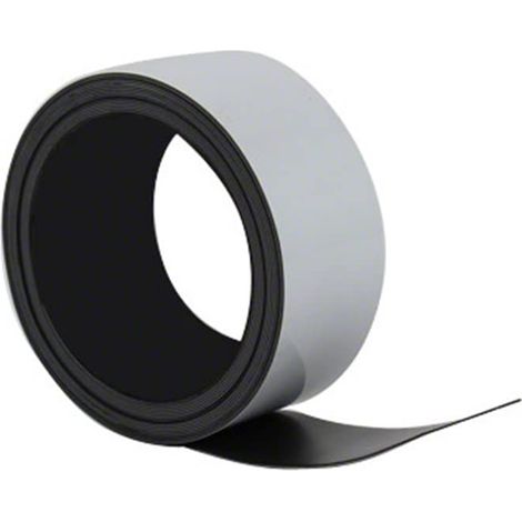 first4magnets FML505GW-1 - Rotolo magnetico flessibile con superficie lucida bianca scrivibile e cancellabile, 50 x 0,76 mm x 5 m