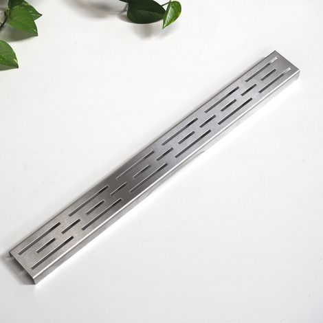 Abdeckung für Duschrinne Edelstahlrost Zubehör Ersatzteil Design Linien Schlitz Länge 583 mm