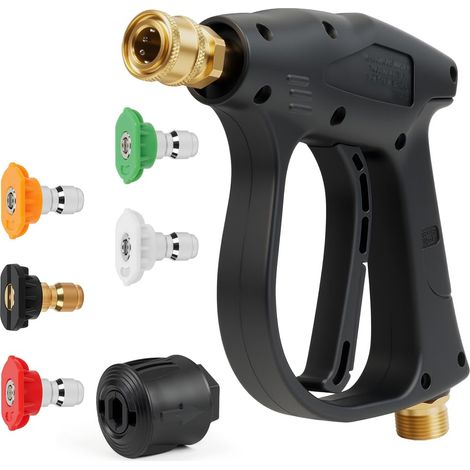 Nettoyeur Haute Pression avec 5 Buses,Pistolet de Lavage Haute Pression avec 1/4",Pistolet Nettoyage Voiture 4350 PSI,Raccord M22 Pistolet Lavage (1/5)