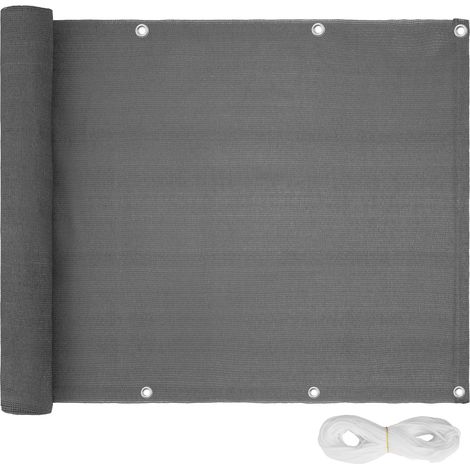 Brise-vue pour balcon en polyéthylène résistant gris 500 x 90 cm (1/5)