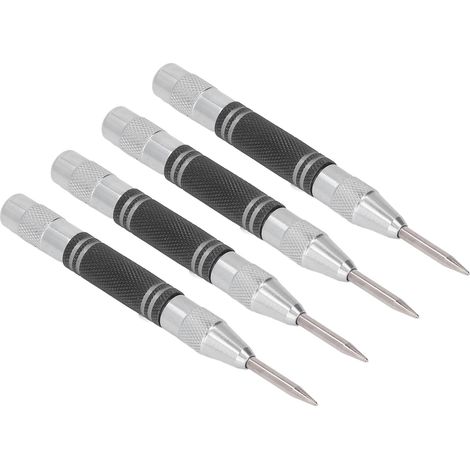 Pointeau Automatique 4 Pièces en Acier Rapide 5" pour Réparation et Montage - Noir et Blanc (1/5)