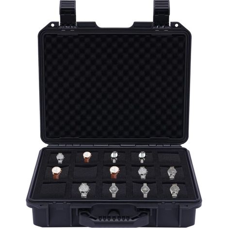 Custodia per orologi, astuccio per orologi, custodia per il trasporto di 15 orologi, custodia da viaggio, scatola di presentazione impermeabile