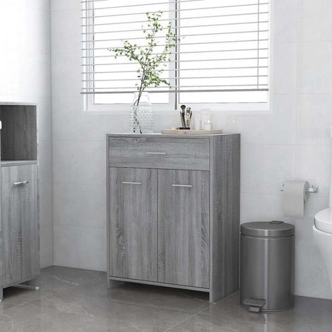 Bathroom Cabinet Grey Sonoma 60x33x80 cm Engineered Wood vidaXL (1/5)