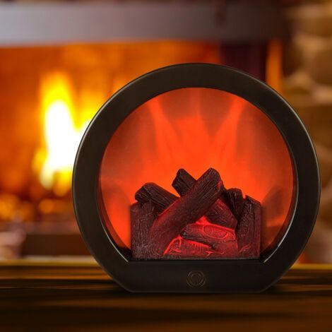 Mini-Kamin, Tischkamin, elektrischer flammenloser Kamin, realistischer LED-flammenloser Kamin, USB-/batteriebetriebener elektrischer Tischbrenner, Feuereffekt (1/3)
