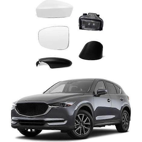 Passend für Mazda CX-5 (20-24): Rückspiegelgehäuse, Rückspiegelabdeckung, reflektierender Linsenrahmen, Blinker – rechte Seite – Gehäuse unlackiert