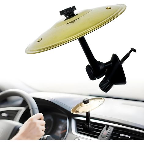 Mini cymbale anti-collision pour voiture, décoration pour grille d'aération, compatible avec tous types de véhicules, or (1/5)