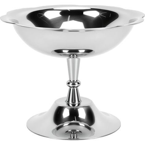 Coupe à glace en acier inoxydable, bol à dessert vintage, design rétro multifonctionnel, facile à nettoyer, pour puddings et salades. (1/5)